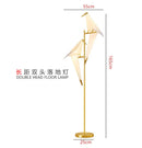 Axyaa Gold Floor Lamp with LED Paper Crane Lampshade for Modern Minimalist Style