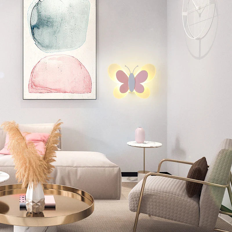 Axya Butterfly Wall Light: Creative LED Butterfly Sconce for Children's Bedroom