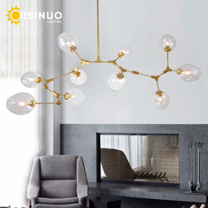 Axyaa Nordic Luxury Glass Chandelier for Living Room Bedroom Villa