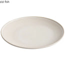 Axyaa Beige Striped Ceramic Plate Set for Molecular Cuisine and Dining