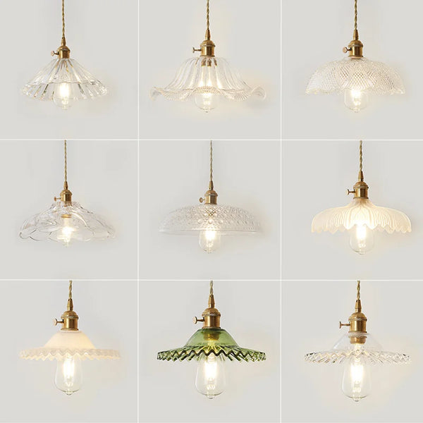 Axyaa Nordic Glass Pendant Lights - Elegant Copper Hanging Light for Home Decor and Lighting