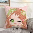 Axyaa Anime Bed Pillow Case 45x45 Decorative Cushion Cover Home Sofa Decor