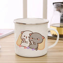 Axyaa Cute Animal Enamel Cup Breakfast Mug Set