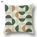 Axyaa Green Leaf Geometric Print Decorative Pillowcase for Home & Office