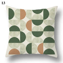 Axyaa Green Leaf Geometric Print Decorative Pillowcase for Home & Office