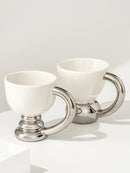 Axya Tall Ceramic Coffee Mug Set for Home, Photography Props, Luxury Drinkware