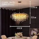 Axyaa Modern Crystal LED Chandelier, Nordic Luxury Ceiling Lamp for Living Room