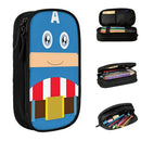 Axyaa Captain America Pencil Case: Large Storage Bag for Students and Office Essentials