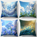 Axyaa Blue Sky Grass Sofa Pillow Case Set, 17.7", Single-Sided Print