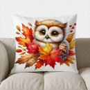 Axyaa Hedgehog Pattern Cushion Cover for Sofa, Bedroom, Car - Hello Autumn Theme