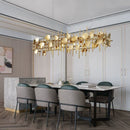 Modern Gold Chandelier Luxury Round Dining Room Lighting Fixture Golden Large Kitchen Island Home Decor Light Axyaa