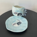 Cute Cat Coffee Cup Set by Axyaa