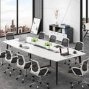 Axyaa 8FT Boat Shaped Conference Table with Cable Grommets