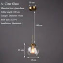 Axyaa Vintage Glass Globe Pendant Light Trio in Clear, Smoke Gray, or Amber