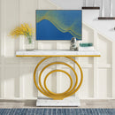 Axyaa Gold Entryway Console Table 41-Inch: Modern Narrow Long Accent Table