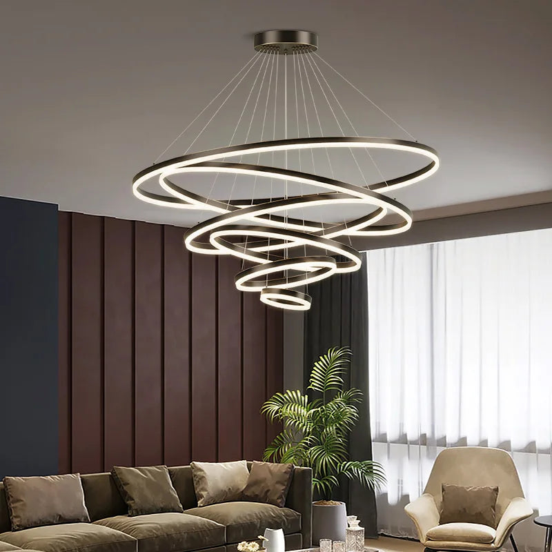 Axyaa Nordic Circular Chandelier Pendant Light for Living Room and Dining Room