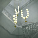 Axyaa Pearl Glass Necklace Chandelier - Modern LED Pendant for Home & Restaurant Decor