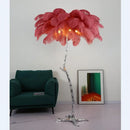 Axyaa Ostrich Feather Nordic Floor Lamp Gold Resin LED Light