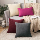 Axyaa Corduroy Red Boho Striped Throw Pillow Covers for Sofa Couch 50CM