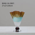Axyaa High Footed Glass Vase Gradient Hydroponic Flower Vase Bouquet Display Ornament