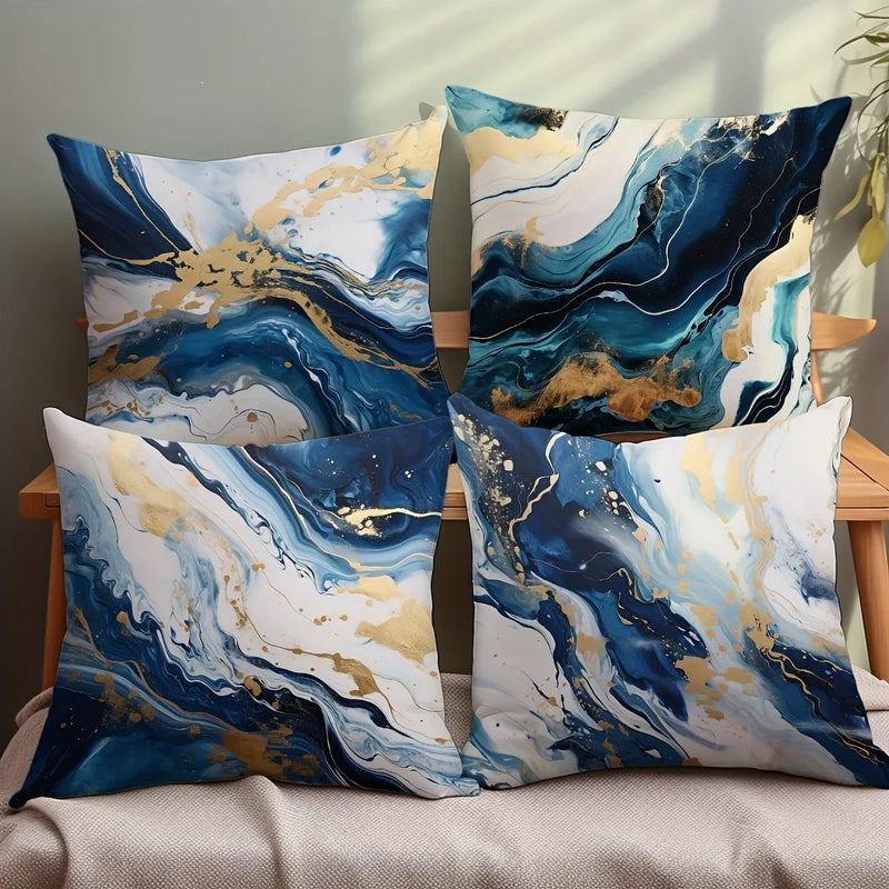 Blue Marble Texture Pillowcase: Axyaa Nordic Style Sofa Cushion Cover