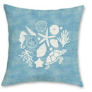 Axyaa Seashell & Sea Creature Pillow Covers for Sofa, Bedroom, Car - Coastal Theme