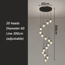 Axyaa Crystal Stair Chandelier Ceiling Lamp LED Chandeliers for Living Room