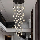Axyaa Crystal Chandelier Stair Pendant Living Room Interior Lighting