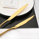 Axyaa Stainless Steel Gold Rainbow Steak Knives Set