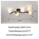 Axyaa Modern Glass LED Ceiling Lights Gold/Black Metal Lamps for Home Decor