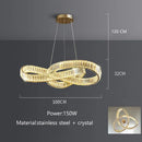 Luxury Modern Crystal Chandelier by Axyaa - Rotating LED Ceiling Hanging Lamp