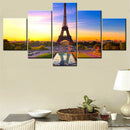 Eiffel Tower Canvas Art Set by Axyaa: Modern Interior HD Poster Painting for Living Room
