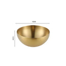 Axyaa Golden Stainless Steel Salad Bowls - Large Korean Kitchen Tableware