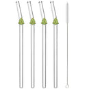 Axyaa Christmas Glass Straw Set - Kitchen Bar Accessories