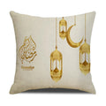 Axyaa Eid Mubarak Ramadan Cushion Cover - Moon Lantern Pattern Decor