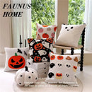 Axyaa Halloween Ghost Pumpkin Bat Spider Web Pillow Cushion