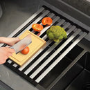 Axyaa Stainless Steel Foldable Kitchen Sink Dish Drainer and Storage Rack