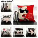 Axyaa Linen Cushion Cover in Black and White for Chic Home Decor