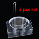 Axya Stainless Steel Mesh Basket Set for Frying and Straining
