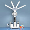 Axyaa Rechargeable Table Lamp with Fan, Clock Display, LED Reading Light