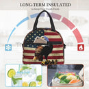 Axyaa American Flag Eagle Lunch Bag: Insulated Thermal Cooler Tote with Shoulder Strap