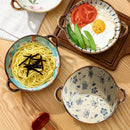 Axyaa Ceramic Double Ear Large Noodles Bowl - High-grade Tableware Soup Bowl