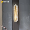 Axyaa Luxury Marble Wall Light: Modern Copper Gold Sconce LED Fixture