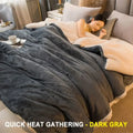 Axyaa Wool Throw Blanket Double Sided Queen Duvet Cover Bedspread, Keep Warm Winter Bed Blankets