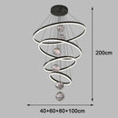 Axyaa Modern Stair Chandelier Pendant Light for Living Room - LED Indoor Ceiling Lamp