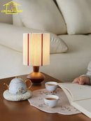Axyaa Wooden Hemp Rope Table Lamp LED E27 Bedside Study Home Decor