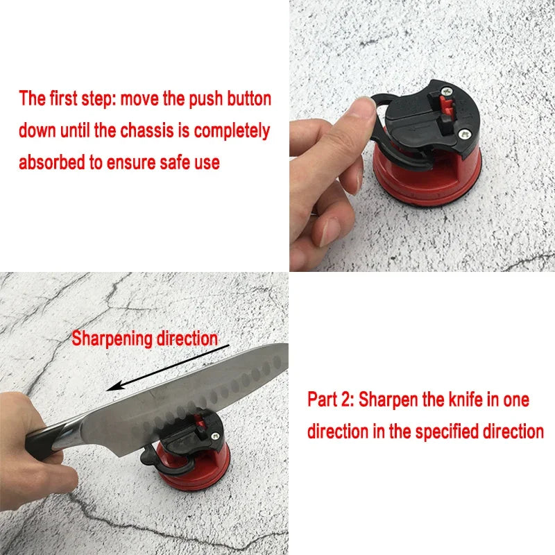 Axya Kitchen Knife Sharpener with Suction Cup for Precision Sharpening