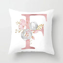 Axyaa Sweet Pink Alphabet Pillowcase for Home Decor