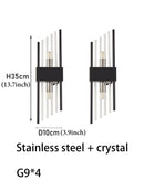 Axyaa Nordic Luxury Crystal LED Wall Lamp Stainless Steel for Living Room, Bedroom & Stairs
