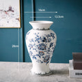 Axyaa Retro Blue & White Ceramic Vase for Home Living Room Decoration